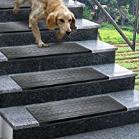 Casa pura - Juego de 5 peldaños de goma antideslizantes de monedas para escalera- resistente a la intemperie- negro